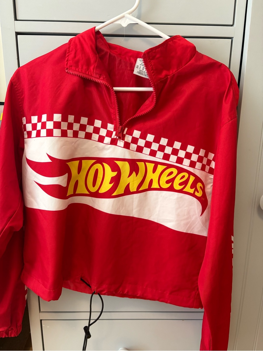 Mattel Hot Wheels Red Pullover Hoodie with White & Yellow Logo
